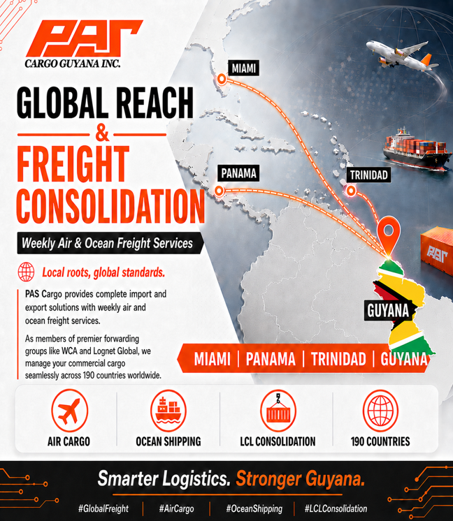 PAS Cargo Guyana — Global Reach & Freight Consolidation